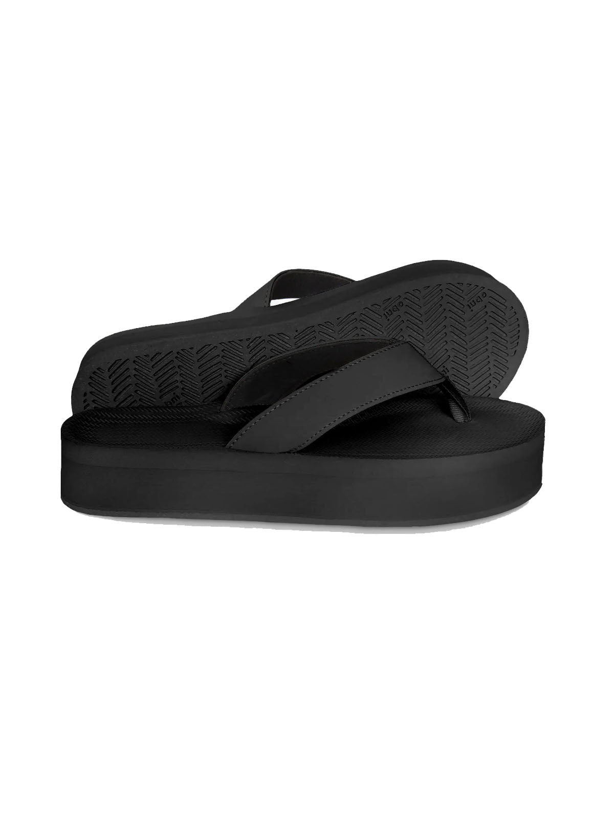 Indosole Womens Sandals Flip Flops Platform Black