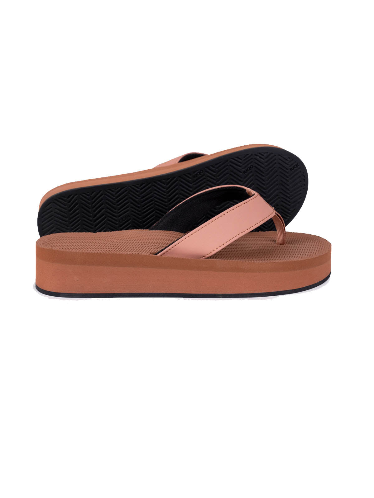 Indosole Womens Sandals Flip Flops Platform Rust