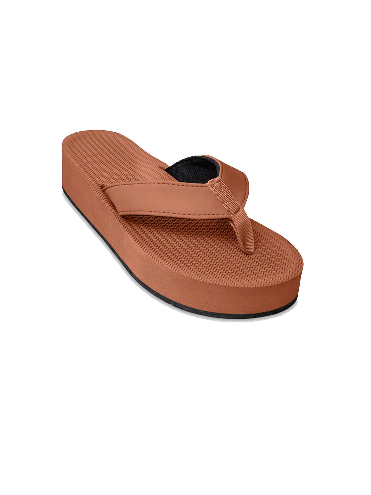 Indosole Womens Sandals Flip Flops Platform Rust