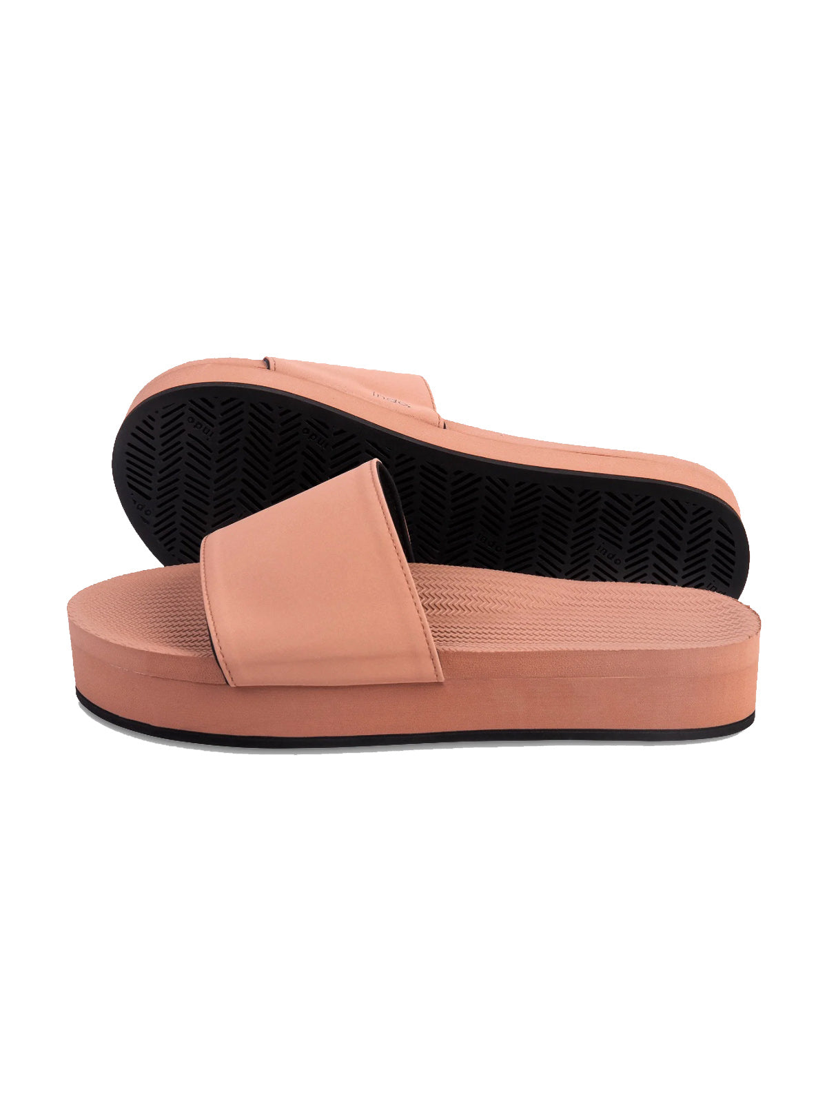 Indosole Womens Sandals Platform Slides Rust