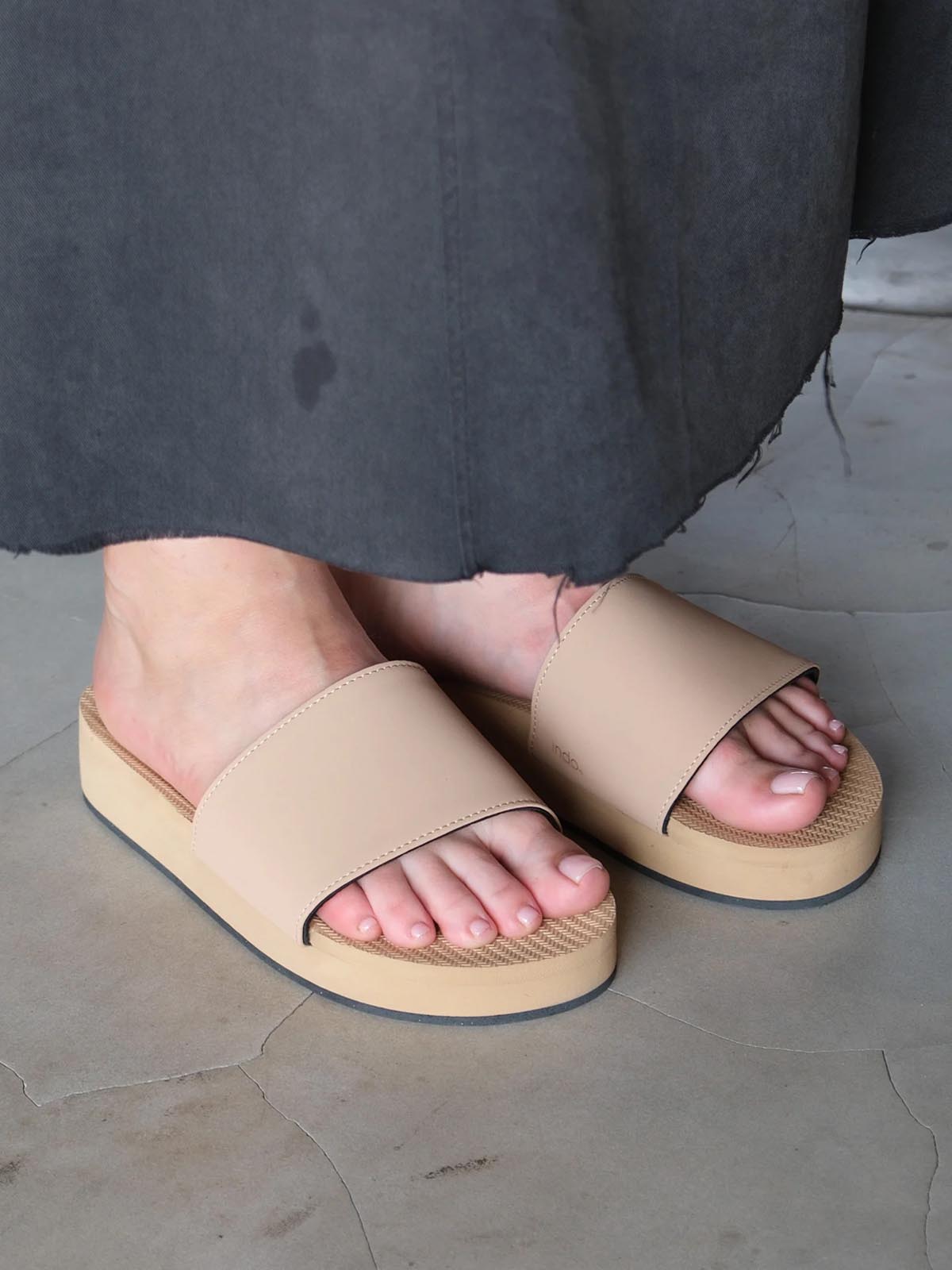 Indosole Womens Sandals Platform Slides Soil Light