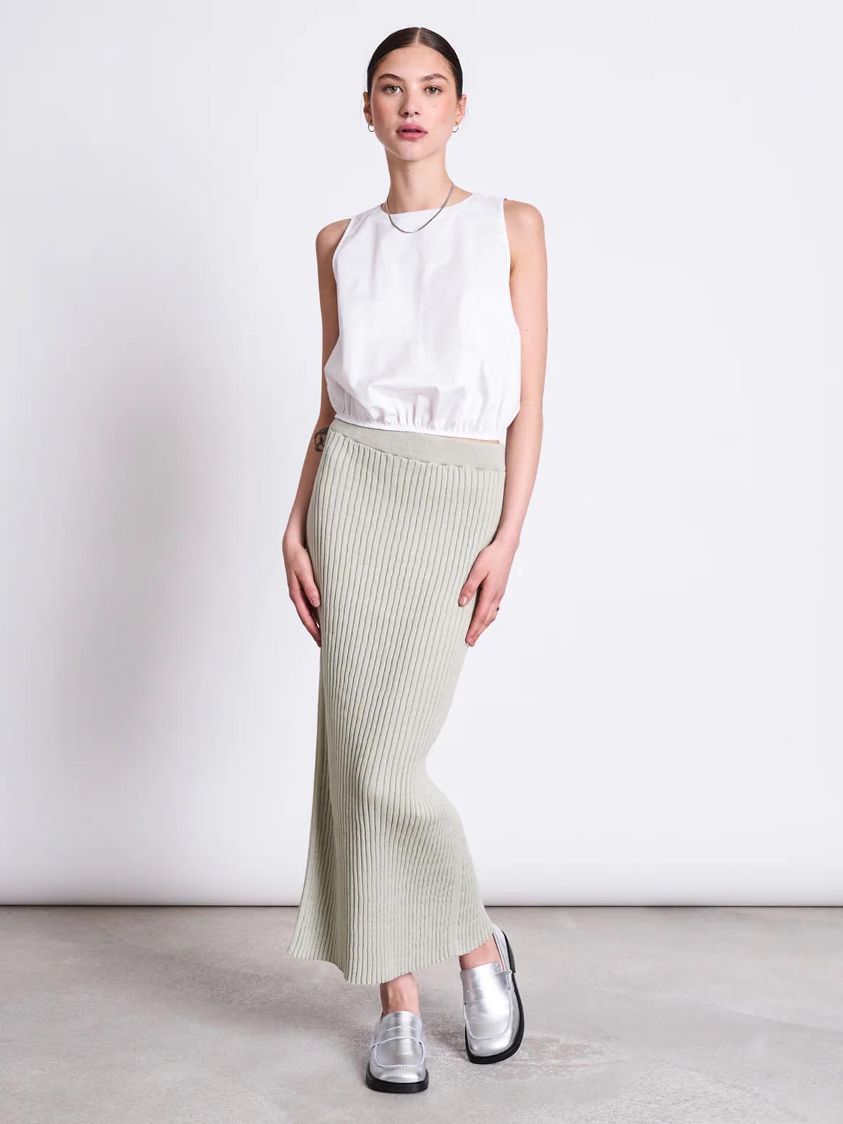 Jan 'n June Ebba Midi Knit Skirt Vintage Lace