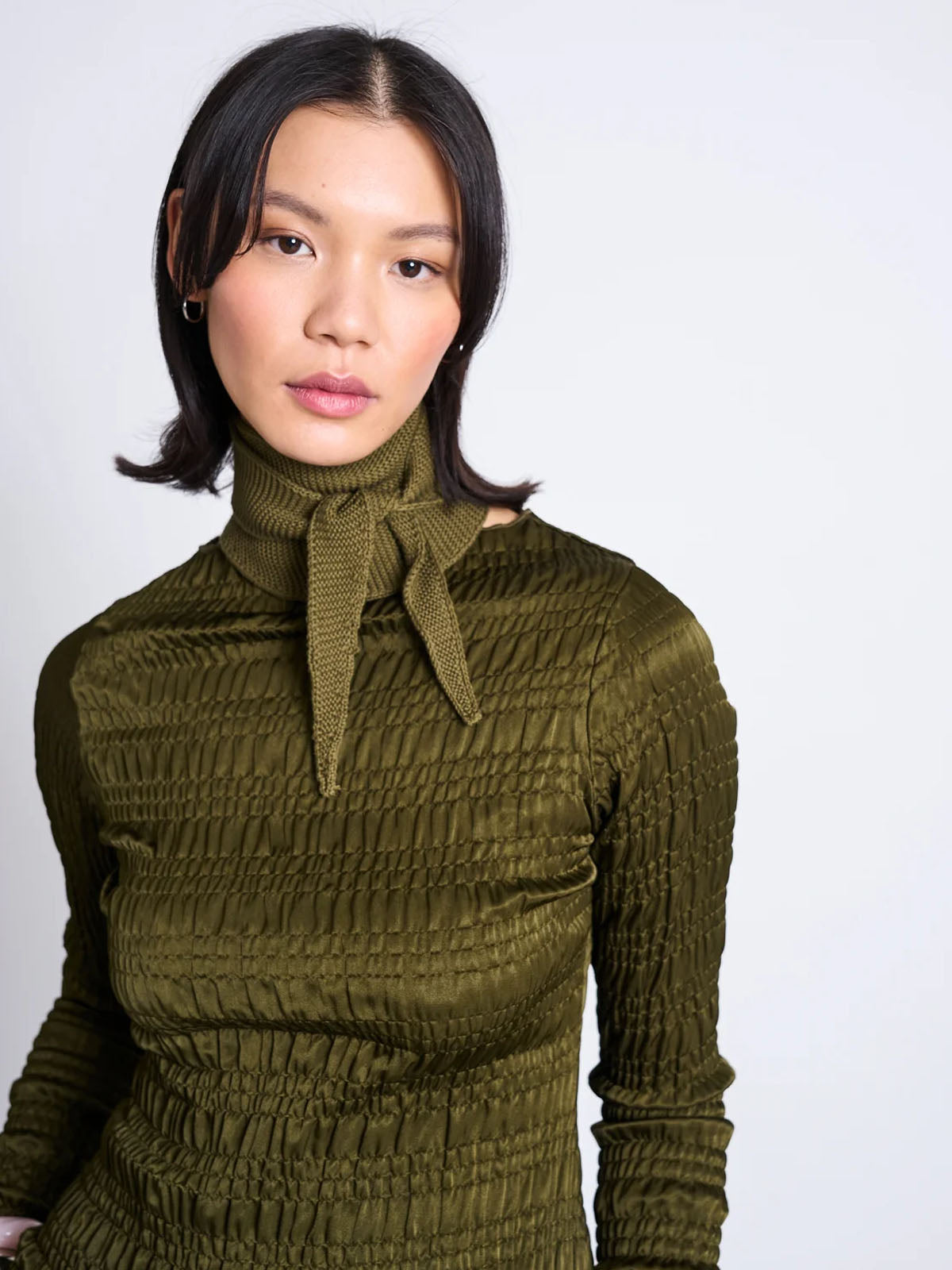Jan 'n June Cotton Knit Scarf Leaena Woody Olive