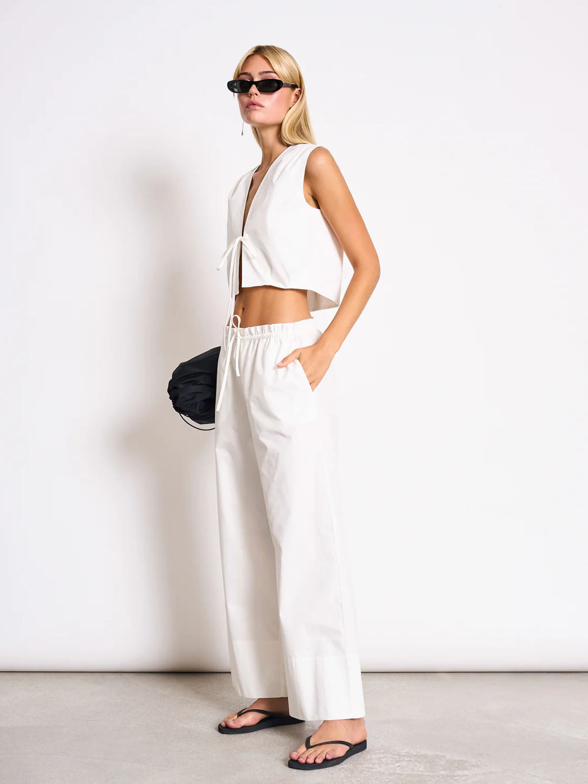 Jan 'n June Cotton Tie Top Stroget White