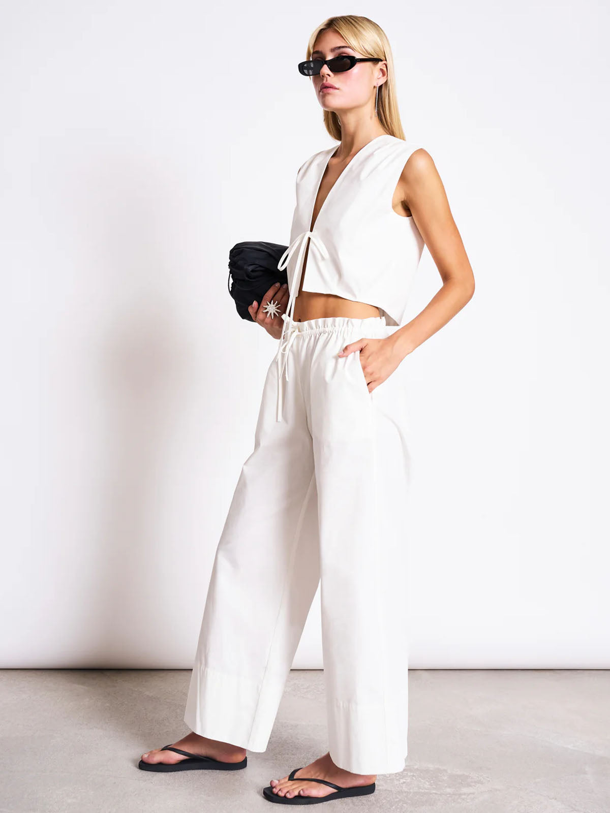 Jan 'n June Cotton Tie Top Stroget White