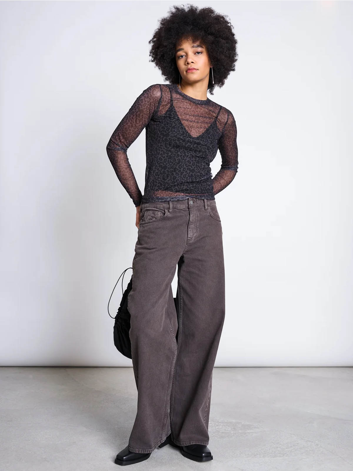Jan 'n June Dora Mesh Longsleeve Dark Leo Print