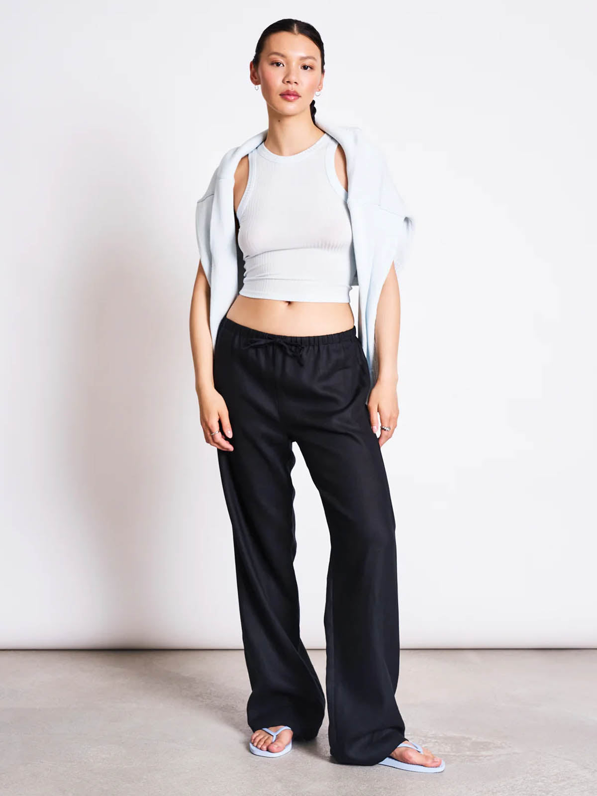Jan 'n June Linen Drawstring Pants Sjov Black