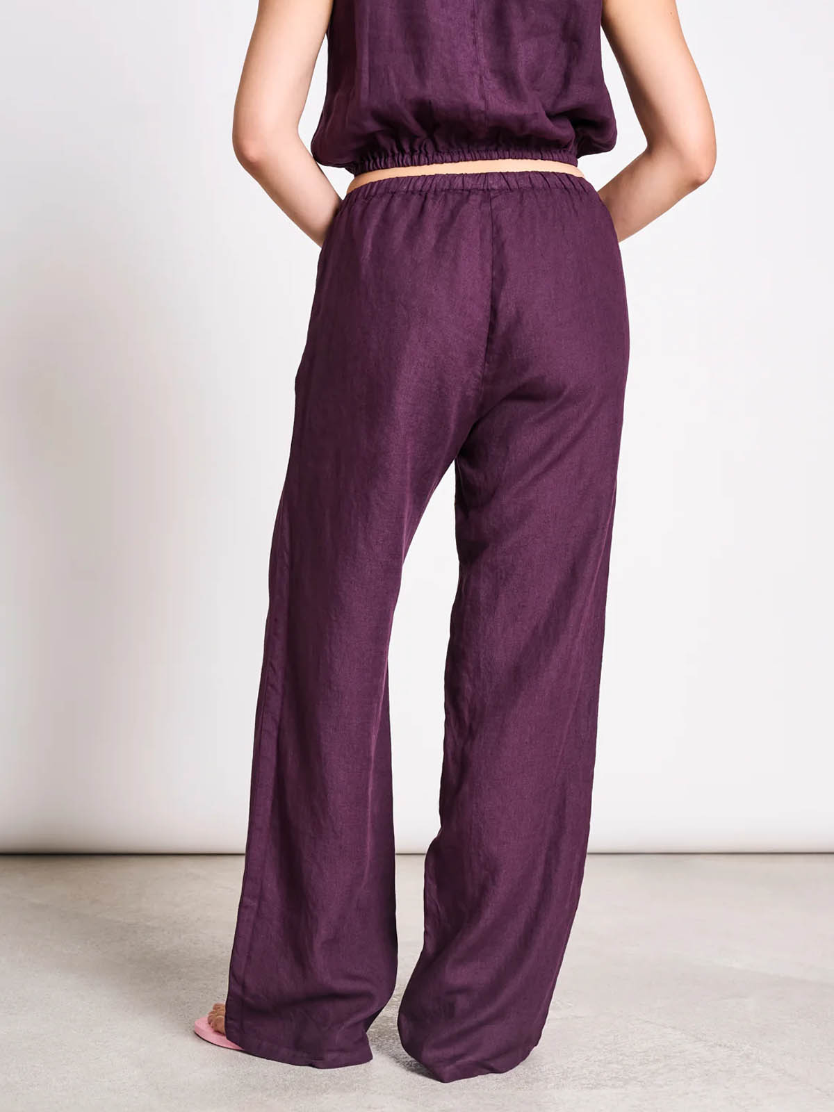 Jan 'n June Linen Drawstring Pants Sjov Cherry Lacquer