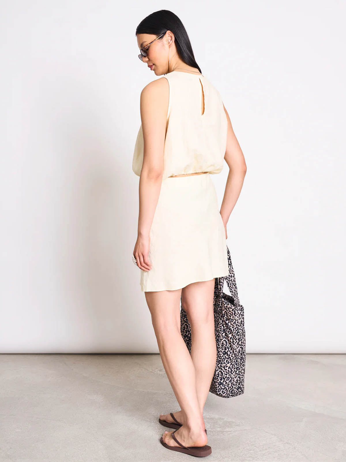 Jan 'n June Linen Mini Skirt Cercis Buttermilk