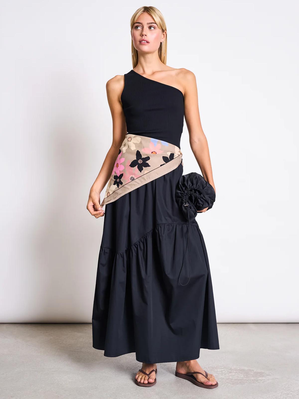 Jan 'n June One Shoulder Top Tigirs Black