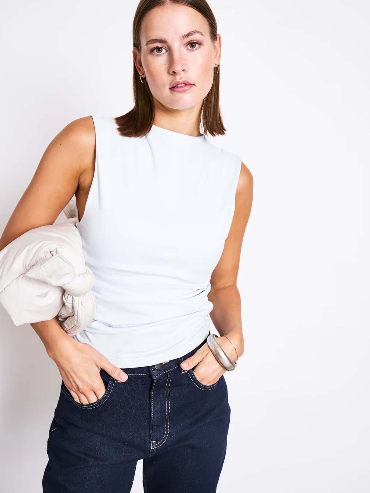 Jan 'n June Ruffle Top Rafo Ice Blue