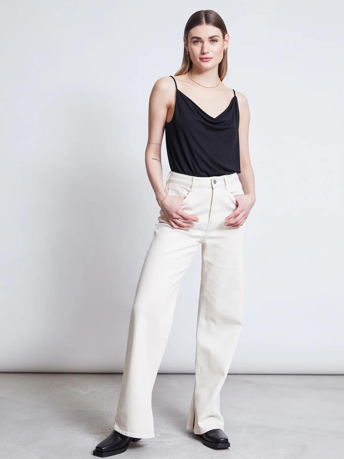 Jan 'n June Helen Slip Top Black