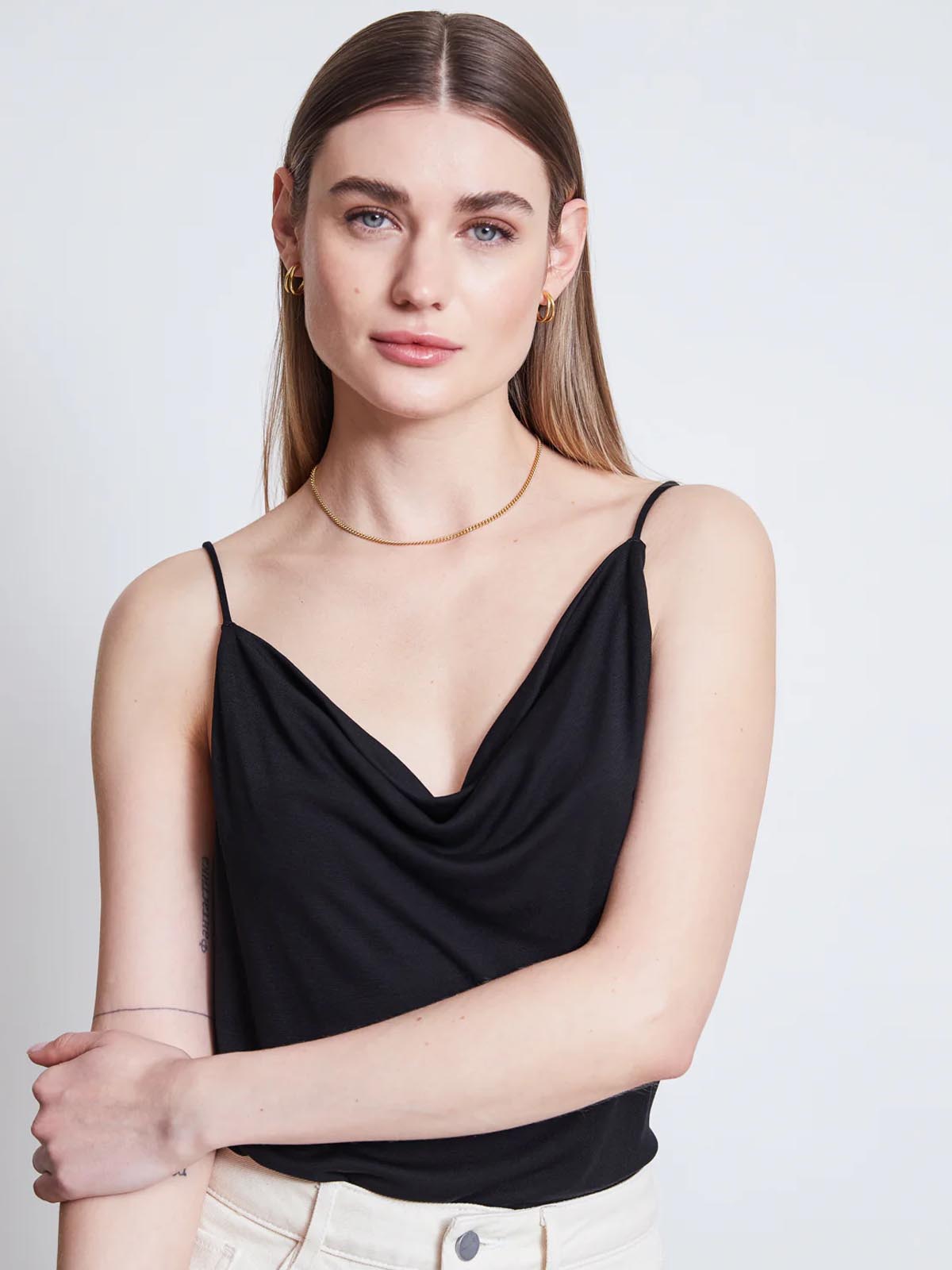 Jan 'n June Helen Slip Top Black