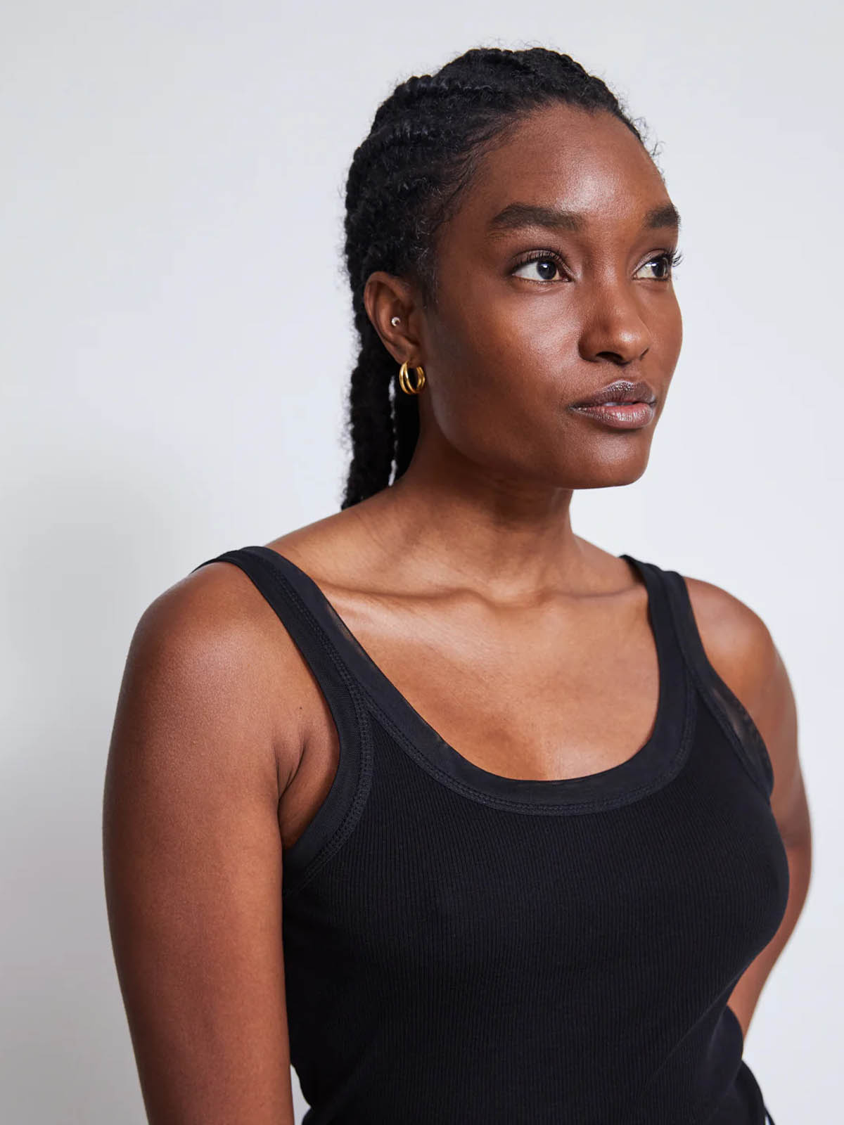 Jan 'n June LLuvia Mesh Detail Top Black