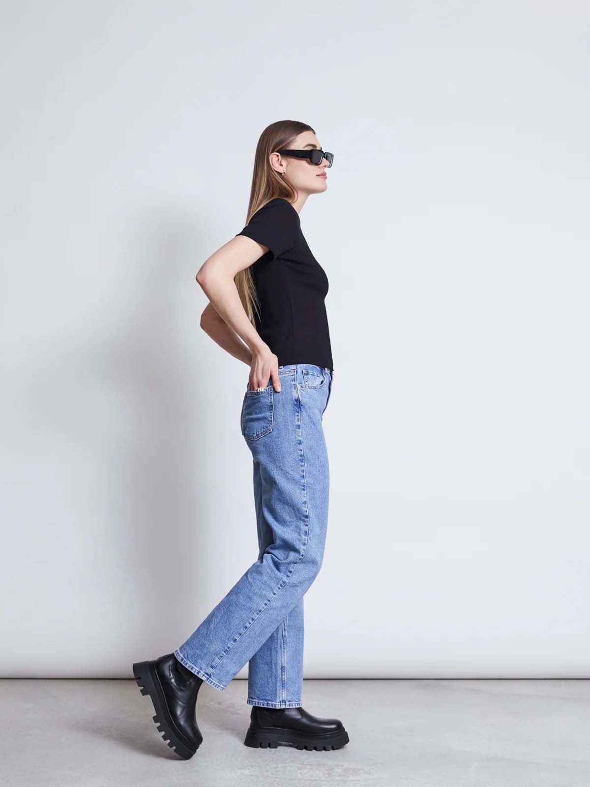 Jan 'n June Rib T-Shirt Nile Black