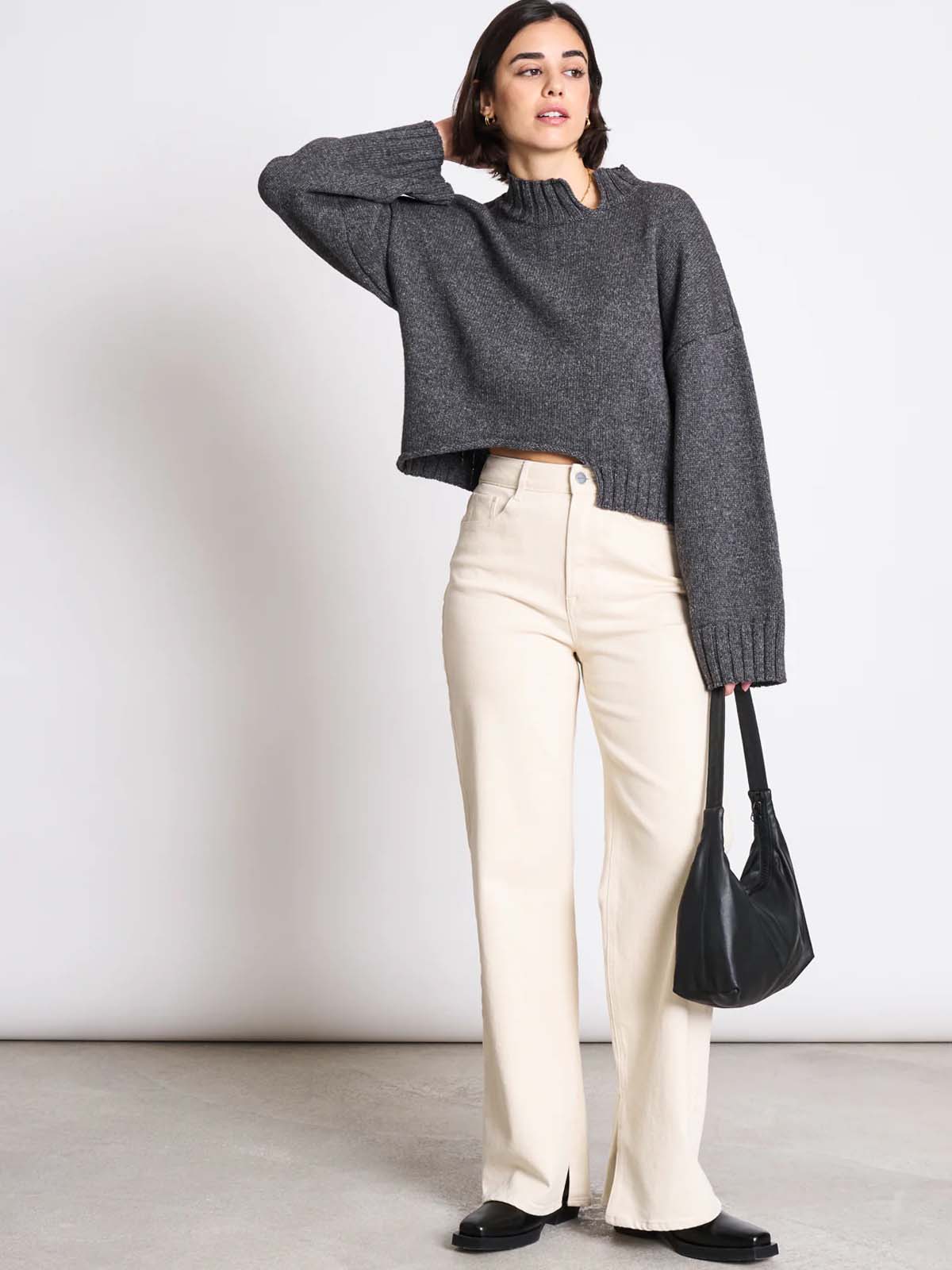Jan 'n June Samea Asymmetric Jumper Dark Grey