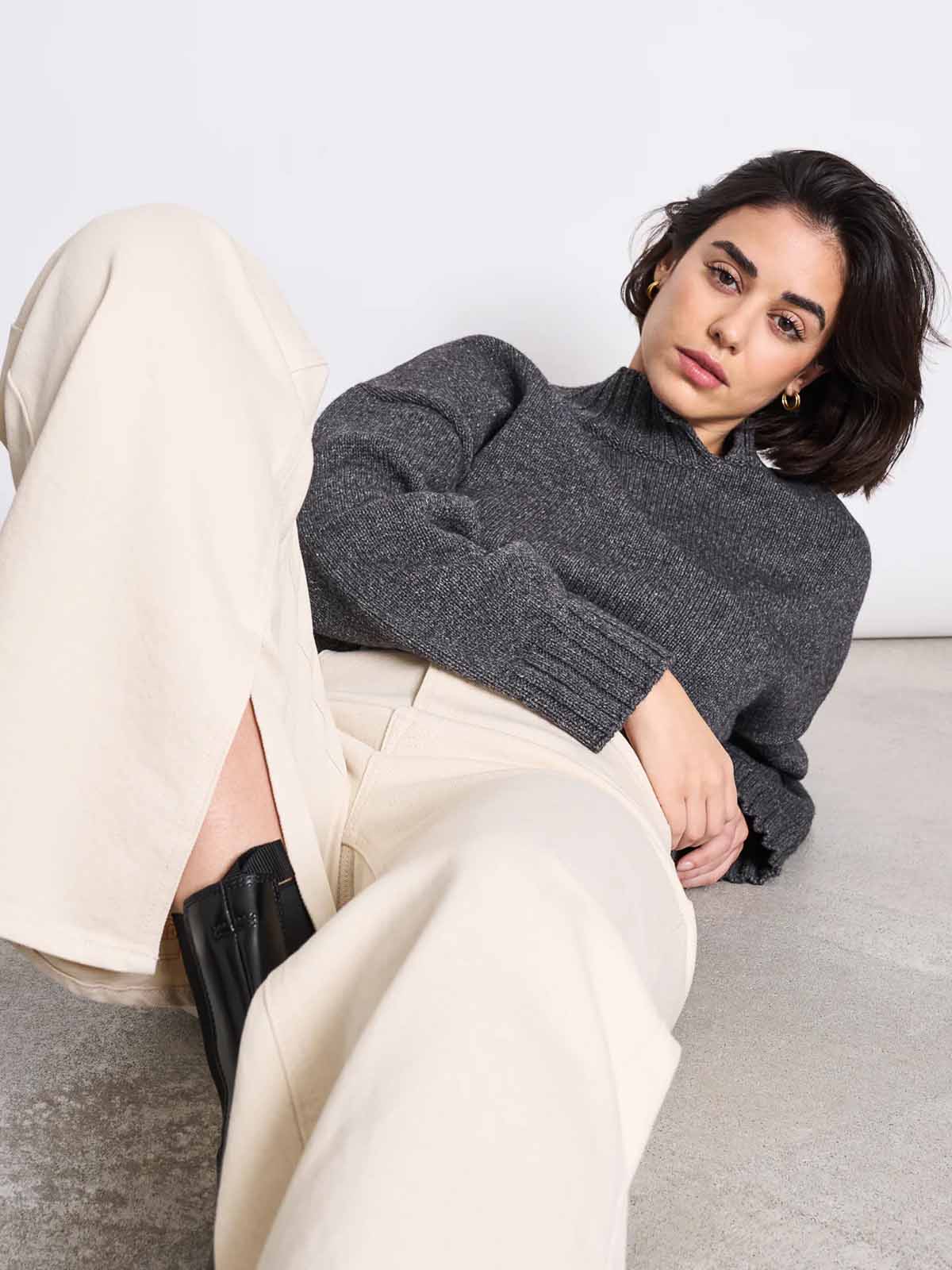 Jan 'n June Samea Asymmetric Jumper Dark Grey