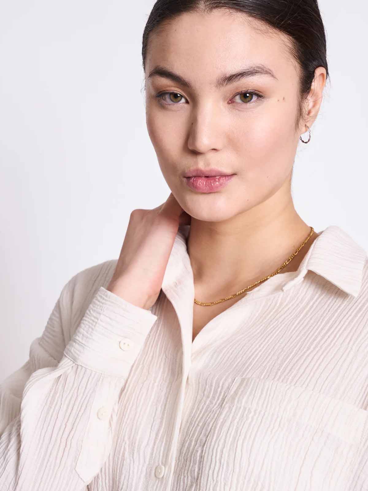 Jan 'n June Skur Crinkle Shirt Offwhite