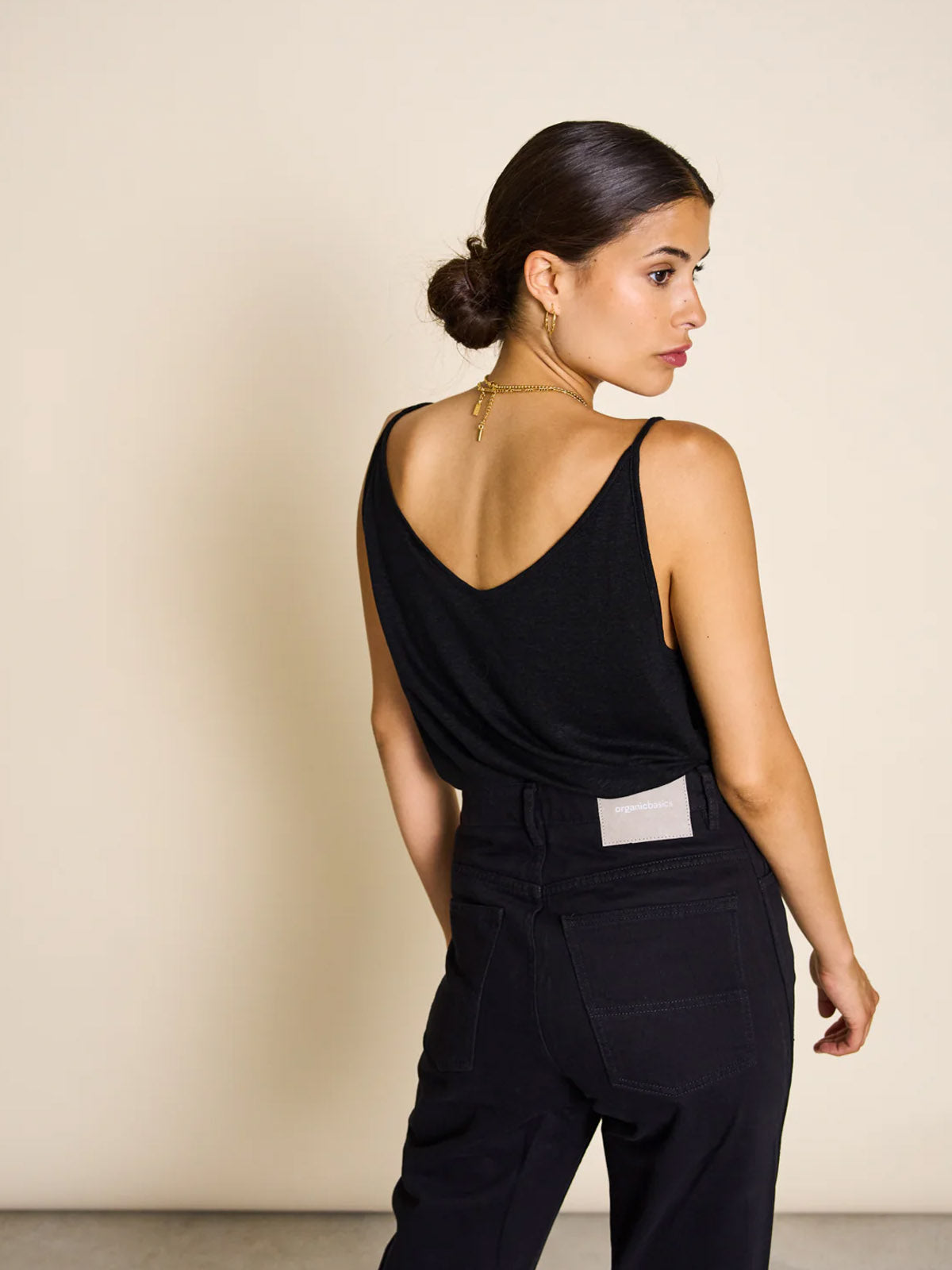 Jan 'n June Slip Top Triangle Flow Black