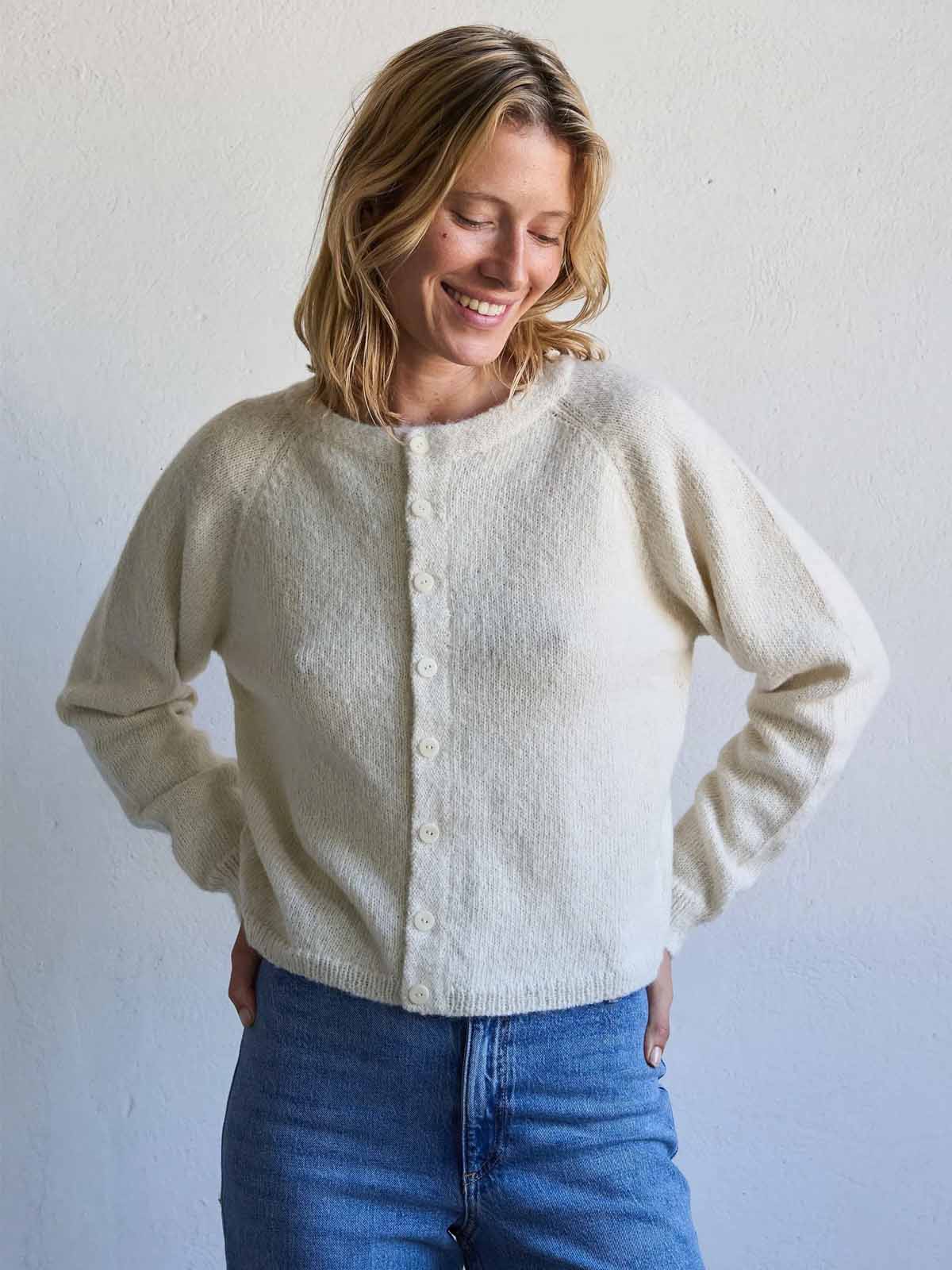 Jungle Folk Dolores Knit Cadigan Undyed Ivory