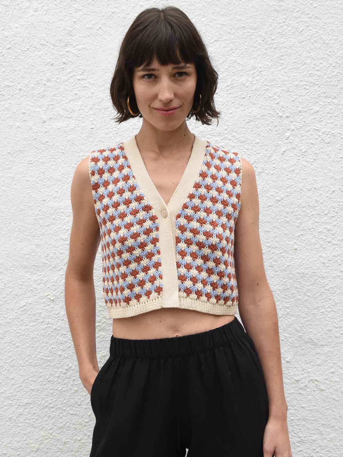 Jungle Folk Rory Knit Vest Tricolored