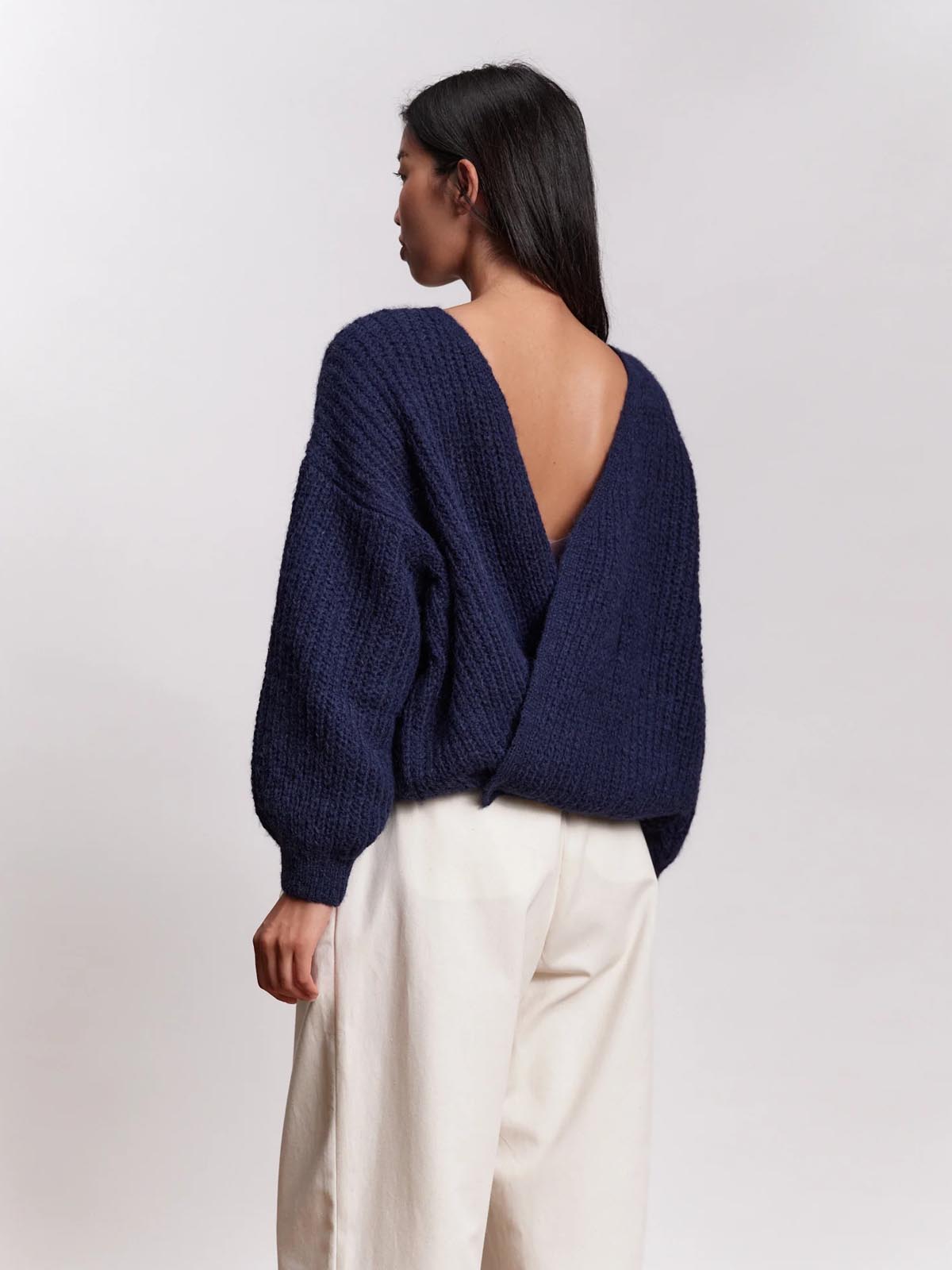 Jungle Folk Wrap Cardigan Vega Navy Blue