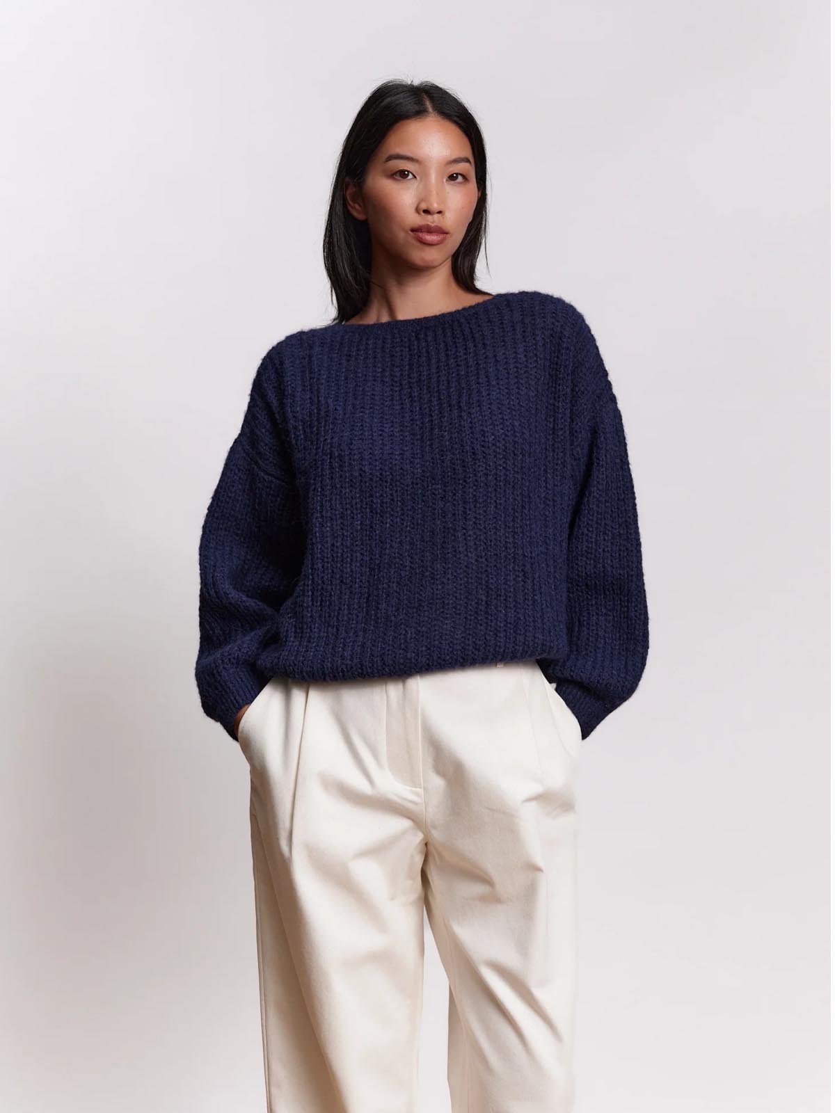 Jungle Folk Wrap Cardigan Vega Navy Blue