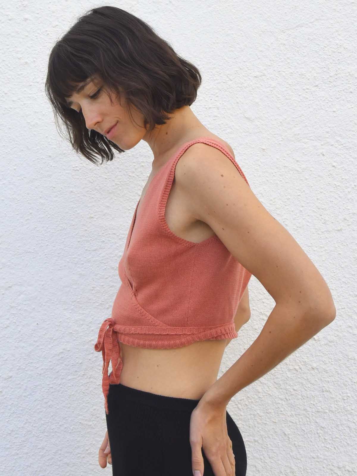 Jungle Folk Yara Wrap Top Salmon