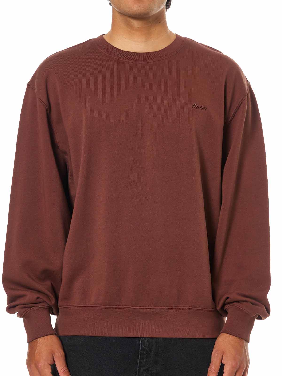 Katin Embroidered Crew Fleece Mahogany