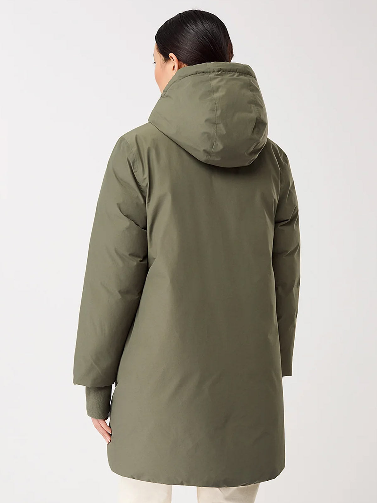 LangerChen Lange Jacke mit Kapuze Sencha