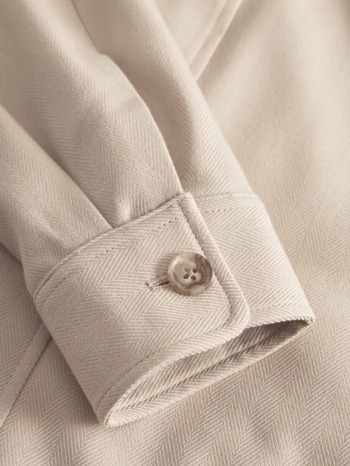 Les Deux Como Reg Herringbone Bomber Jacket Dark Sand Light Sand