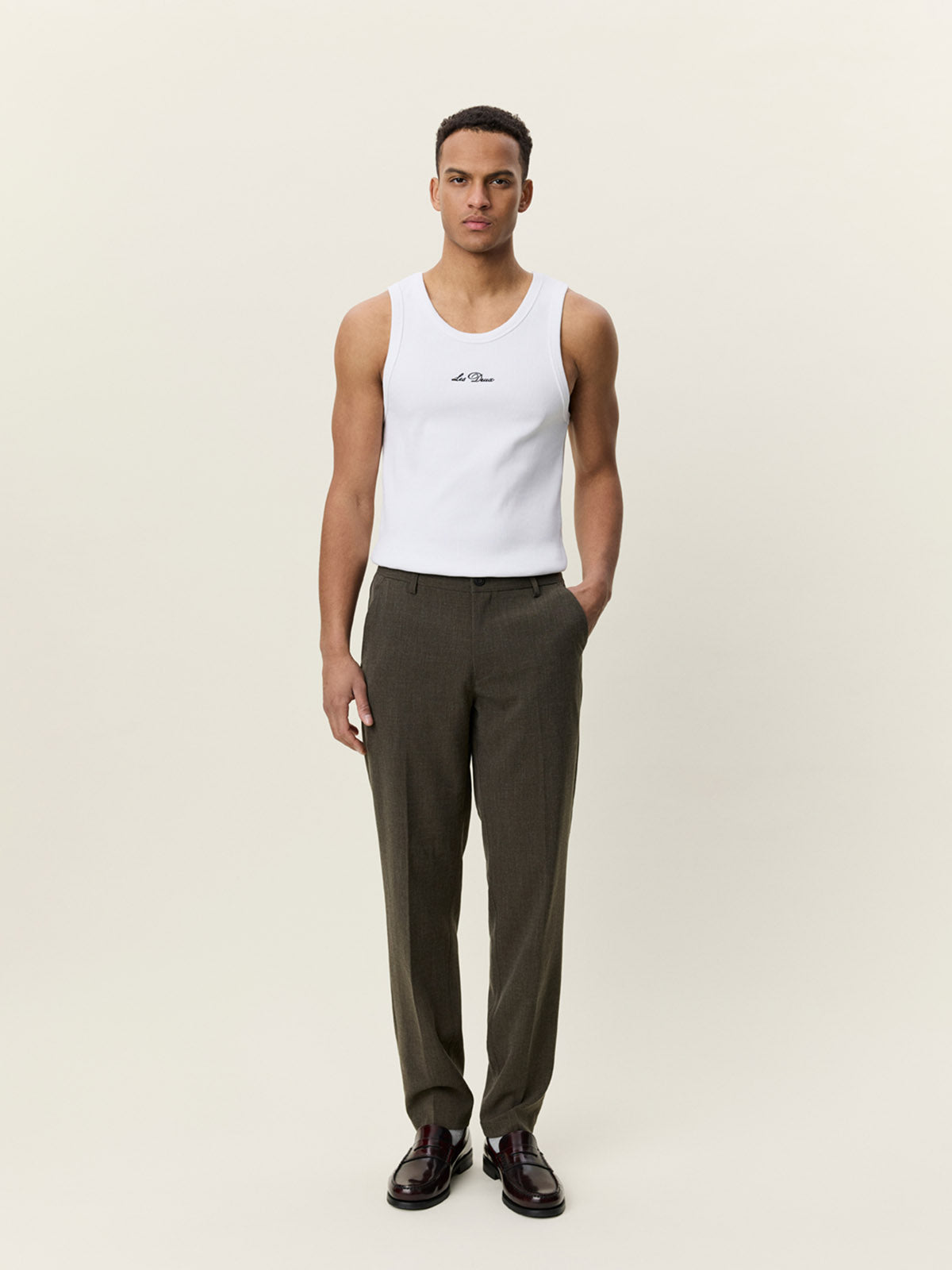 Les Deux Como Reg Suit Pants Seasonal Olive Night L32