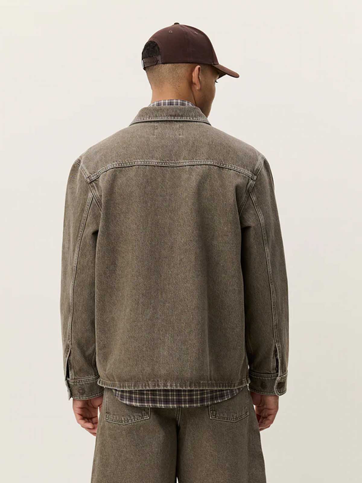 Les Deux Denim Overshirt Light Brown Denim Wash