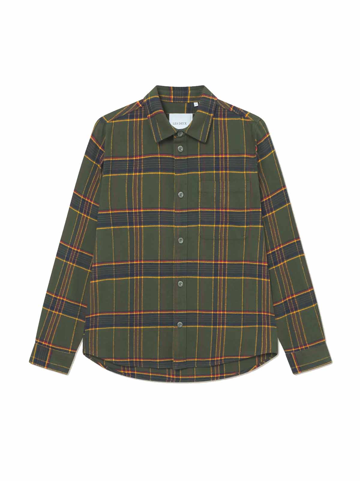Les Deux Lennon Check Overshirt Fudge
