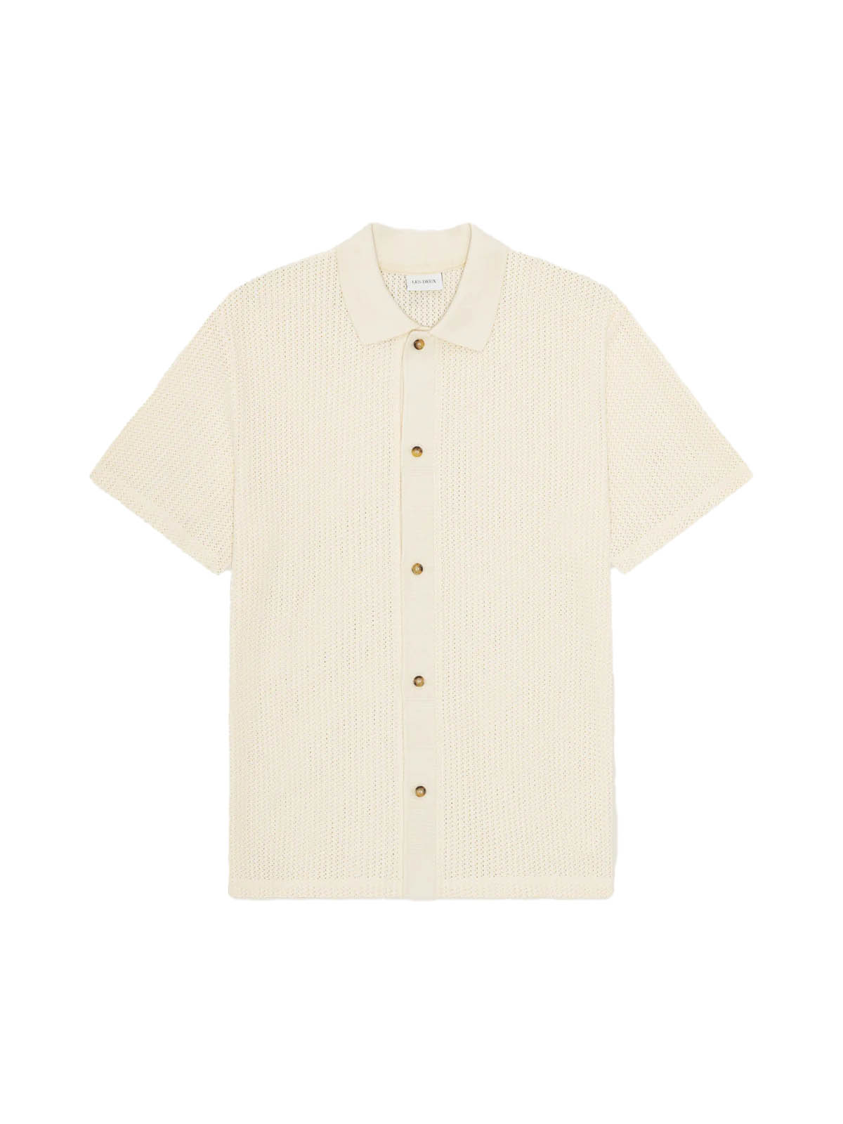 Les Deux Pointelle SS Shirt Eggnog White