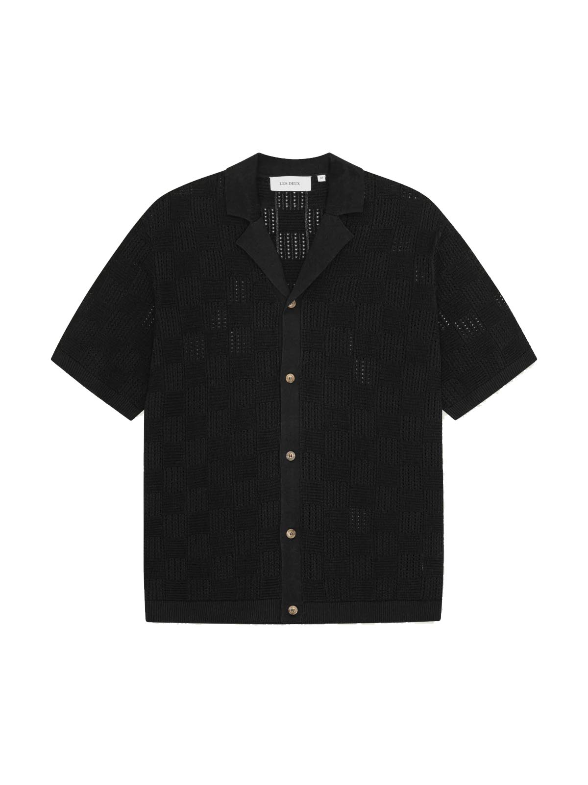 Les Deux Squared Knitted SS Shirt Black