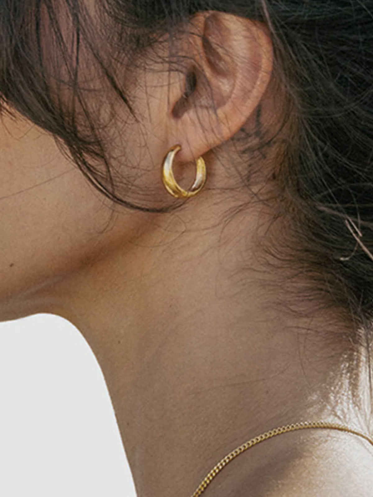 Les Solides Mini Circa Hoops Gold