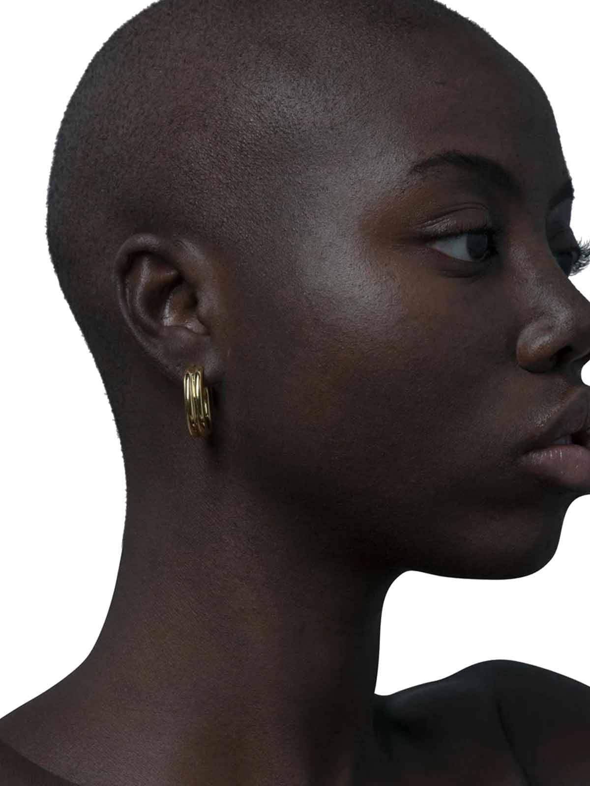 Les Solides Double Oval Hoops Gold