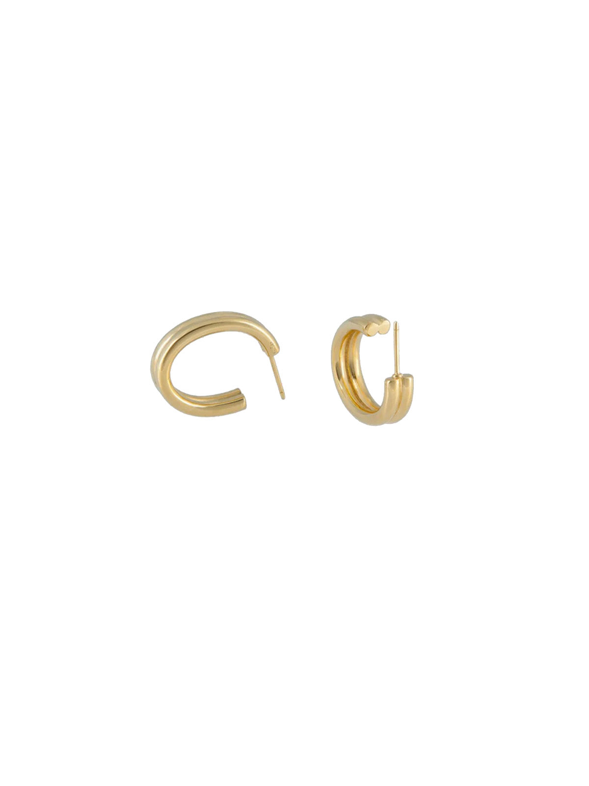 Les Solides Double Oval Hoops Gold