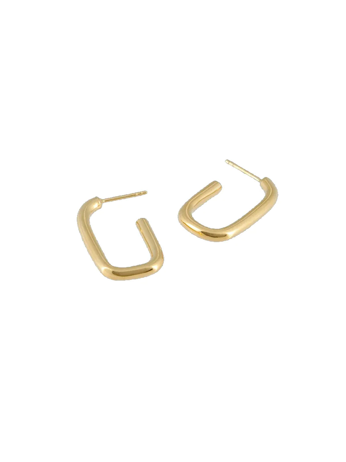 Les Solides Square Oval Hoops Gold