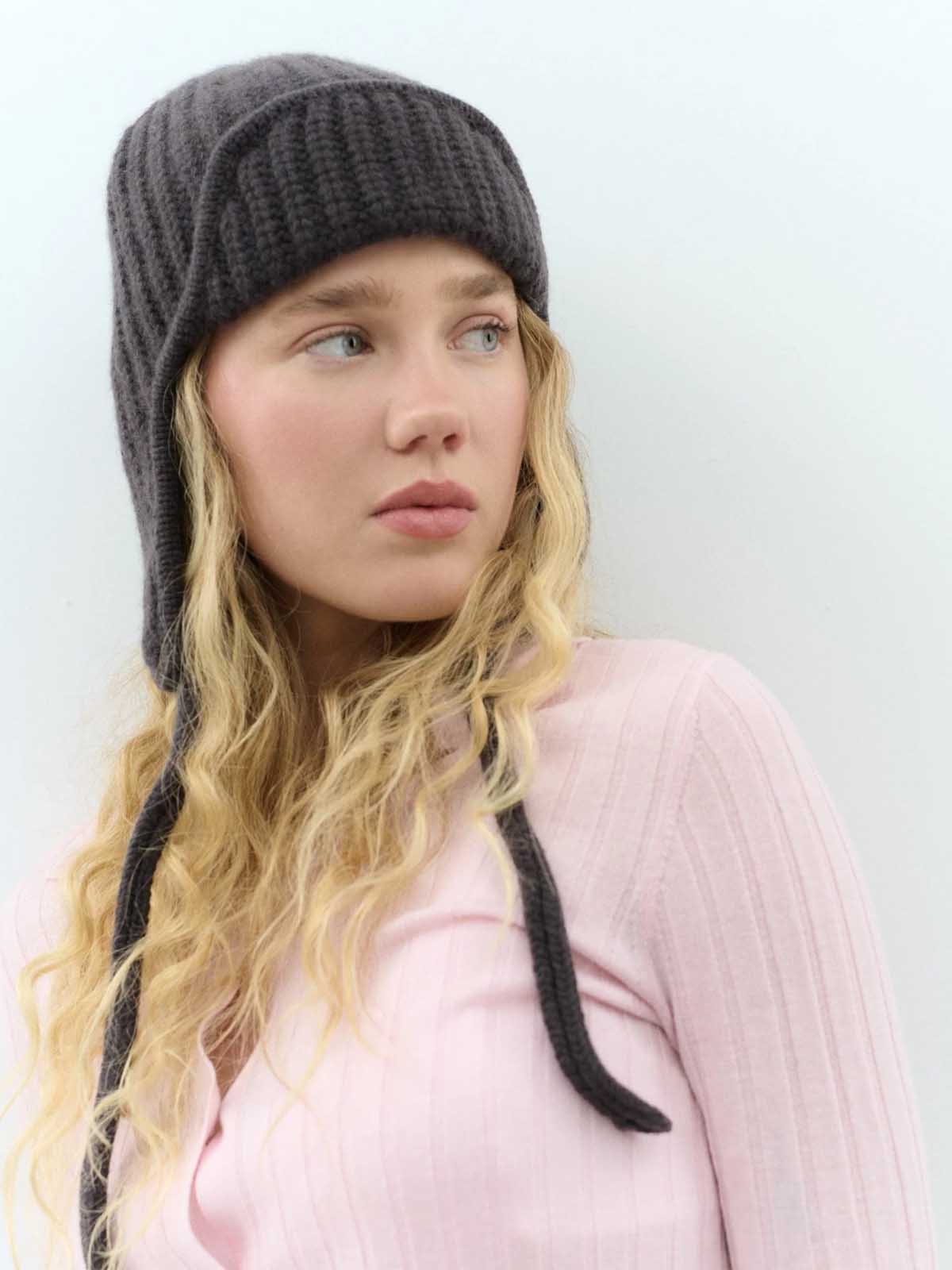 Lovem Aviator Cashmere Hat Brown