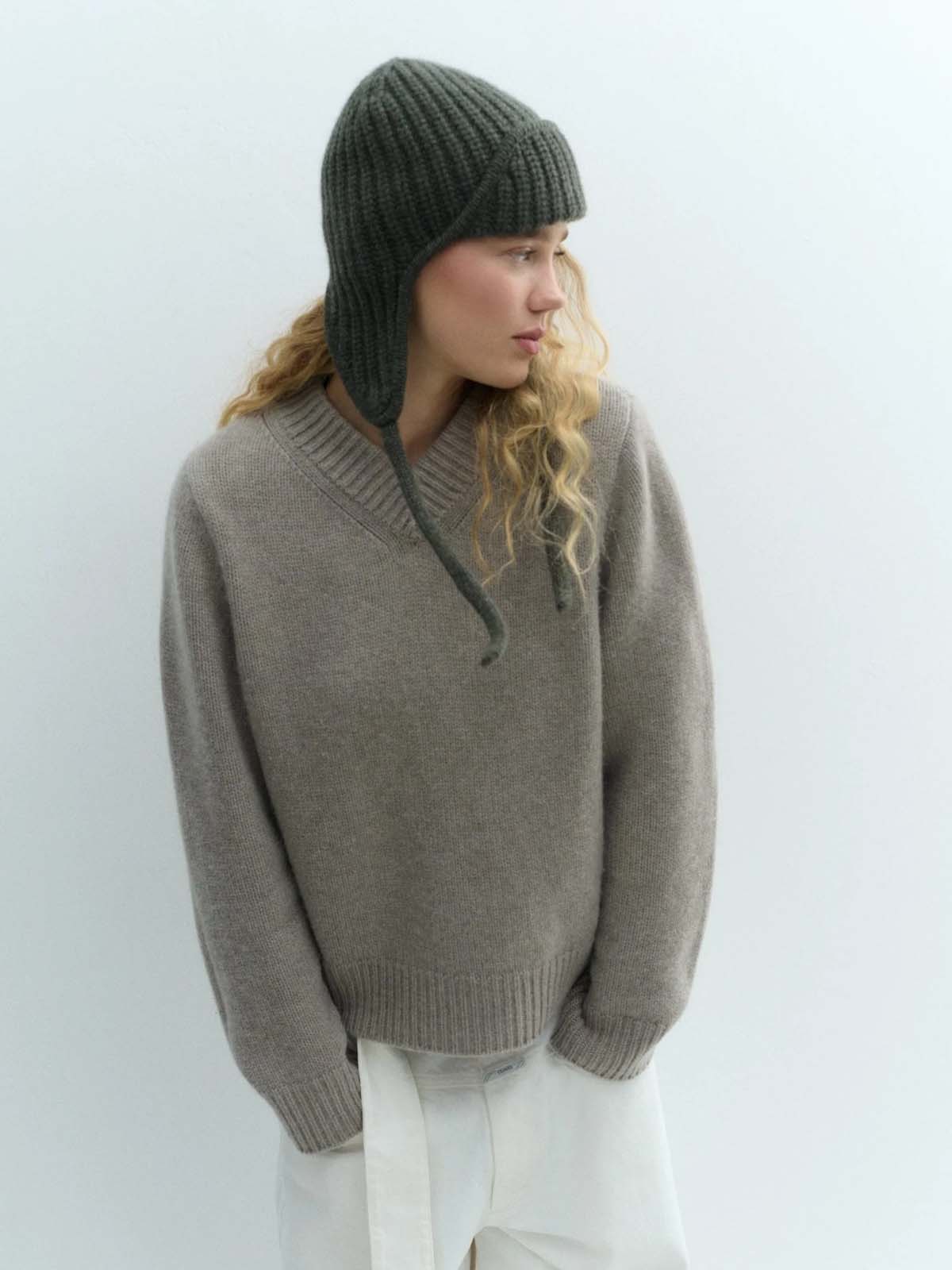 Lovem Aviator Cashmere Hat Green