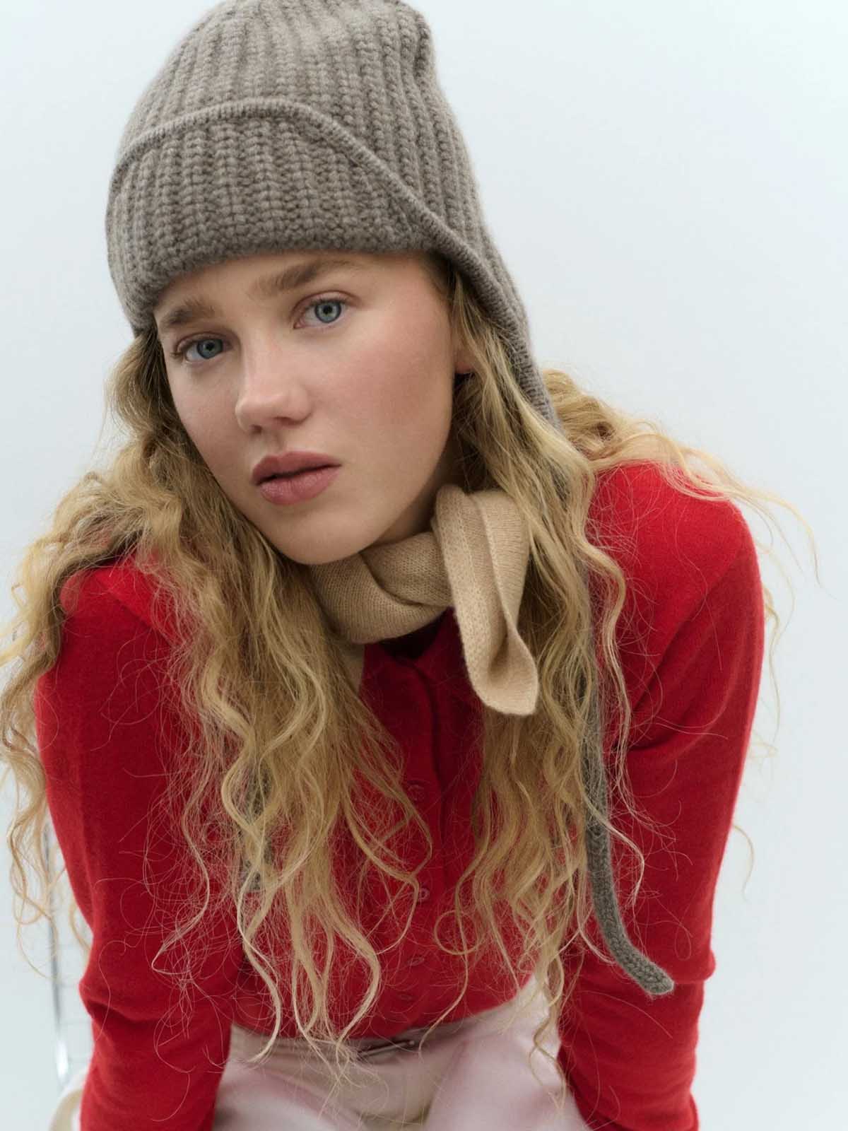 Lovem Aviator Cashmere Hat Taupe