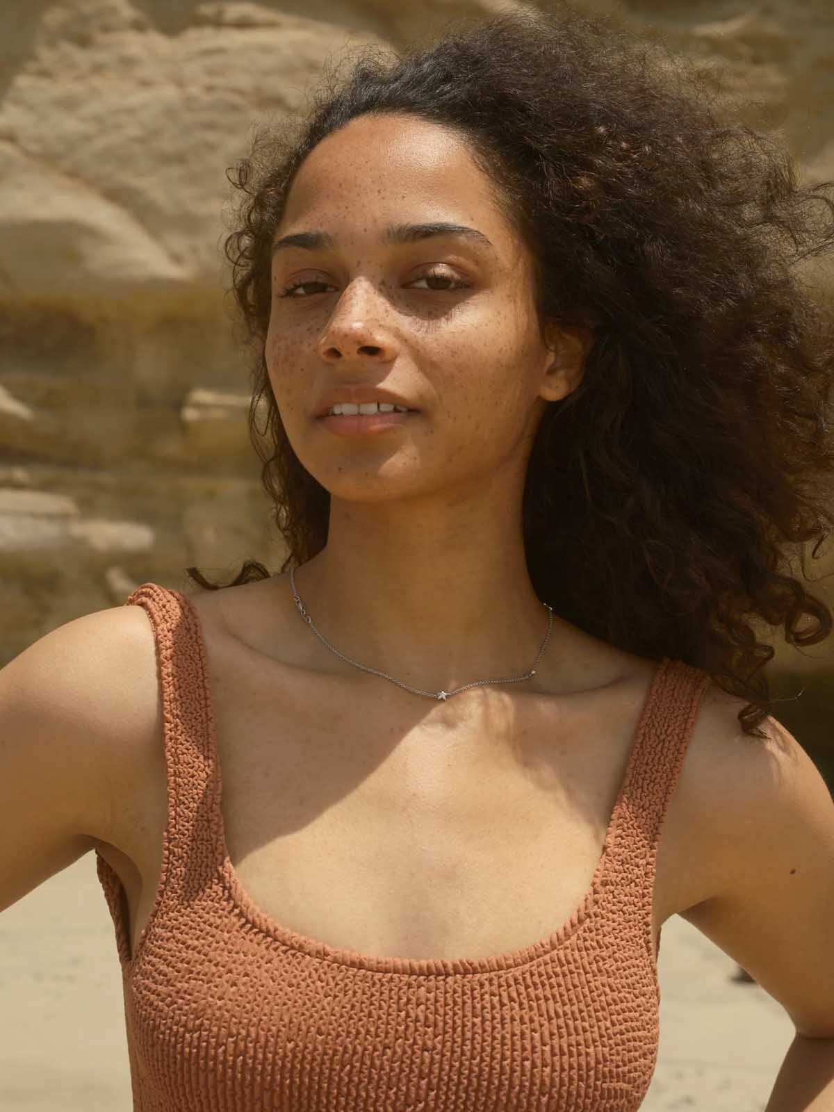 Mollusk Womens Ripple Onepiece Orange Earth