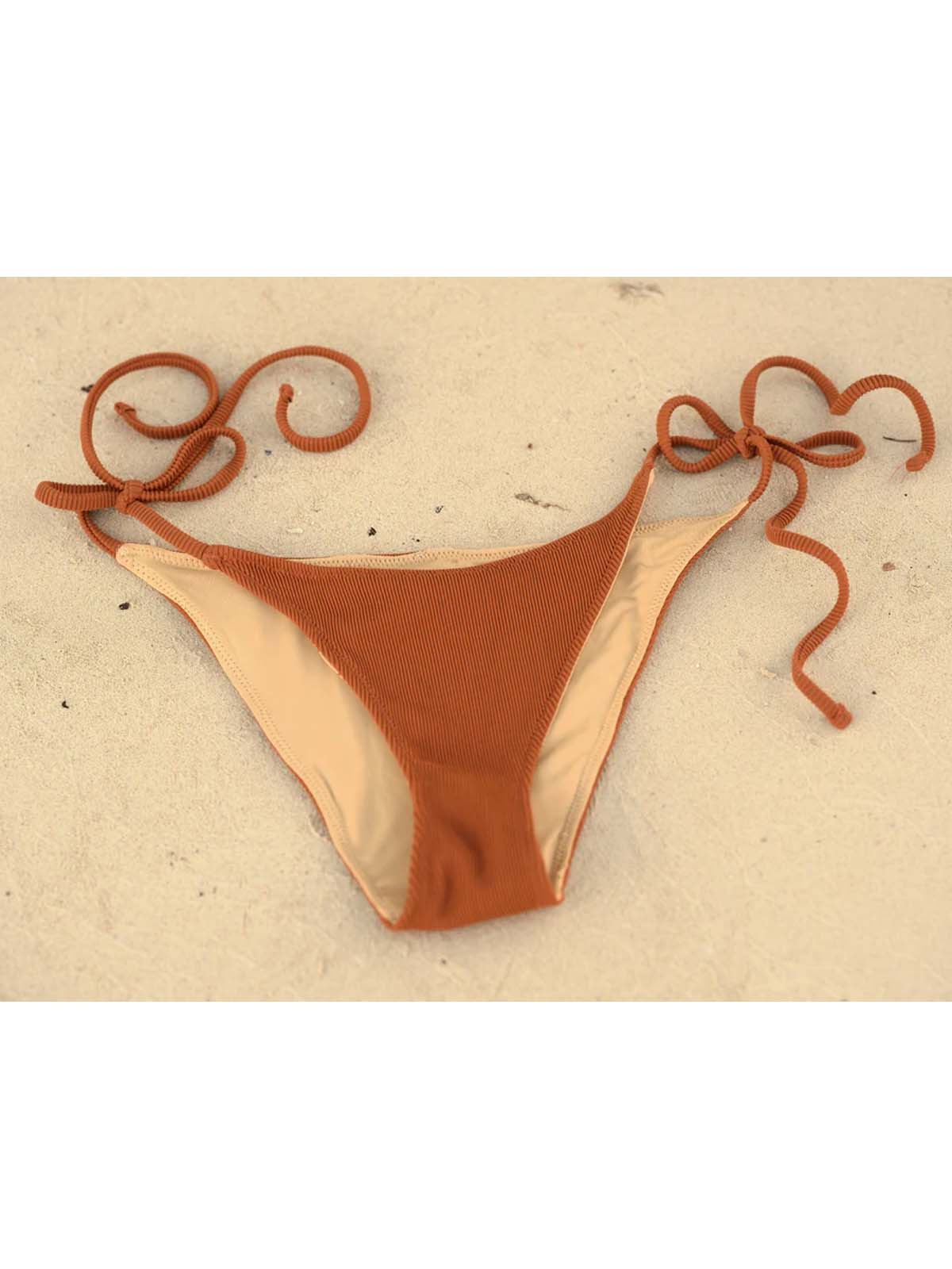 Mollusk Womens String Theory Bikini Bottom Orange Earth