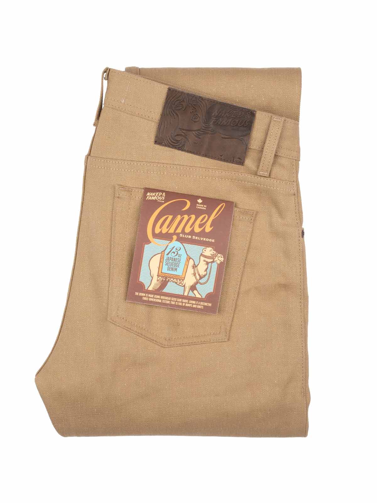 Naked & Famous Denim Weird Guy Camel Slub Selvedge Beige L30