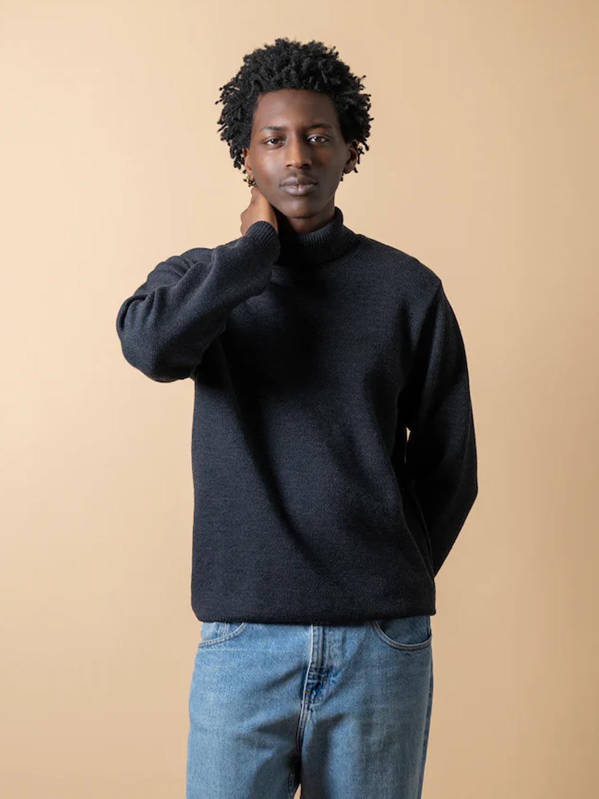 Nitto Merino Turtle Neck Jumper Youri Anthracite