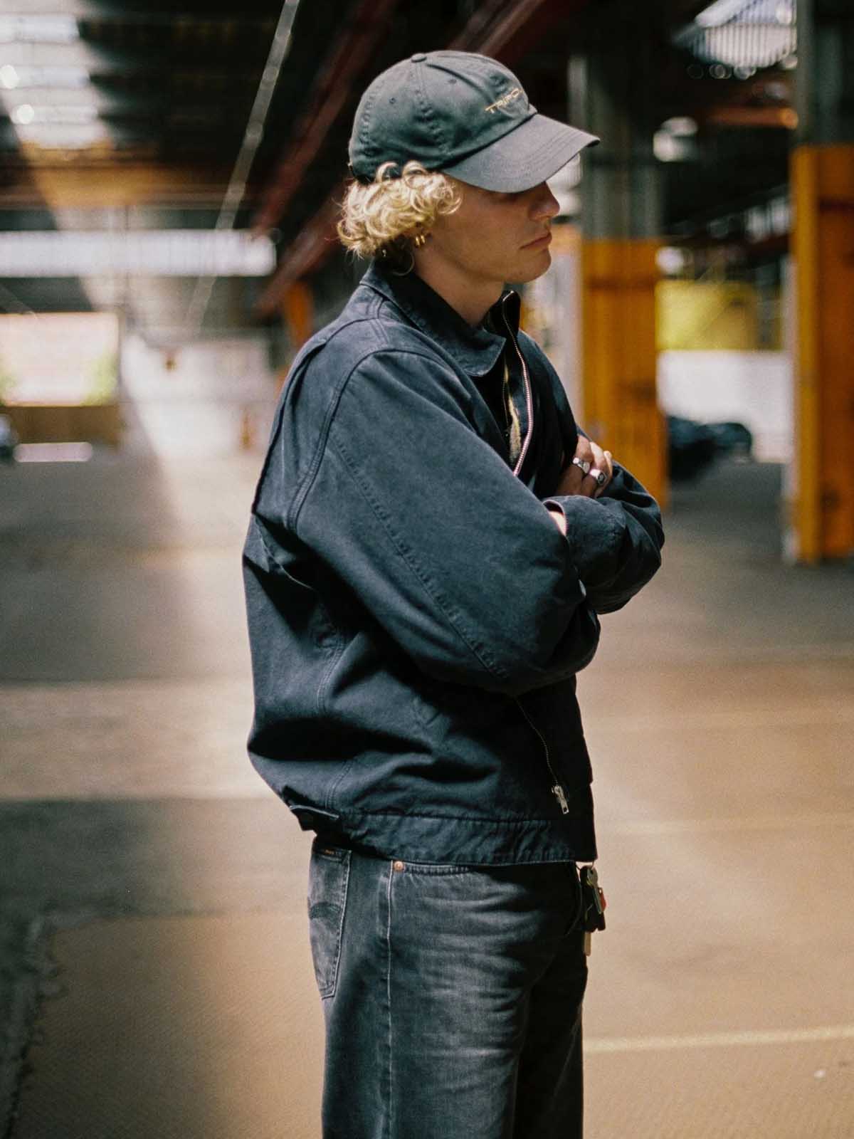 Nudie Jeans Co Blake Zip Jacket Duck Canvas Black