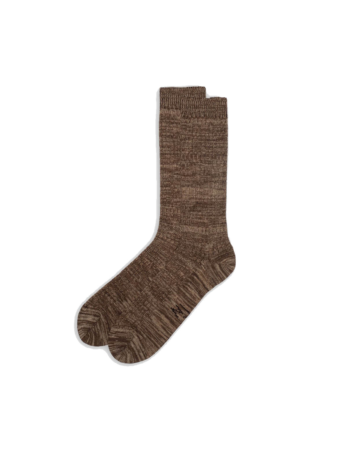 Nudie Jeans Co Rasmusson Mens Rib Sock Brownmelange