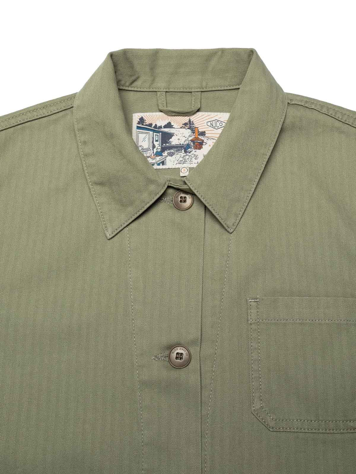 Nudie Jeans Co W's Lovis Herringbone Jacket Pale Green